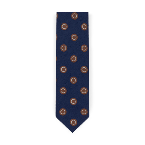 Blue Shantung Circle Silk