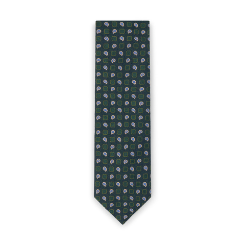 Green Blue Paisley Silk Tie