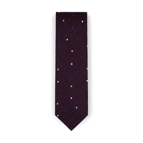 Purple Polka Silk Tie