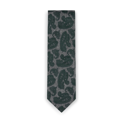 Green Paisley Silk Tie