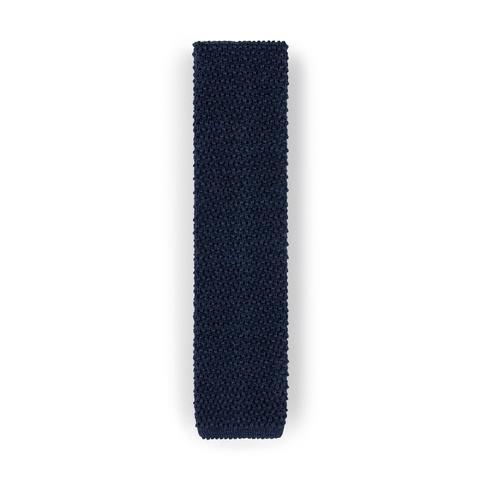 Blue Knitted Wool Tie