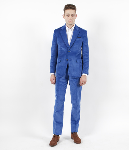 Royal Blue 8 Wale Corduroy Suit