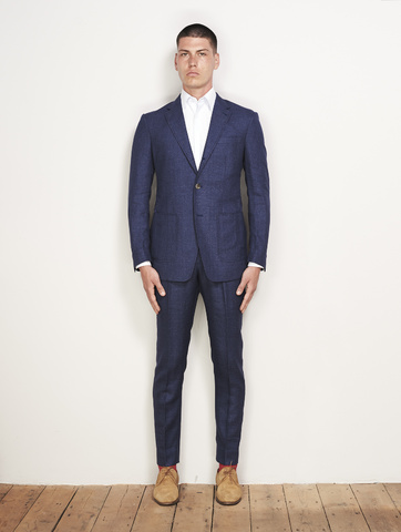 Navy Wool Linen