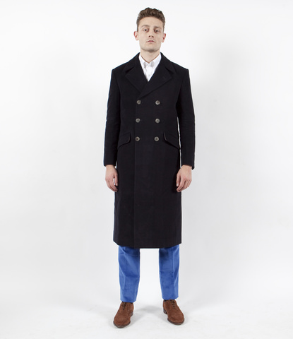 The Anton Overcoat: Navy Moleskin