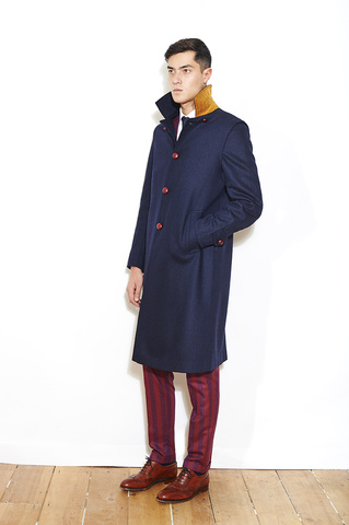 Navy Tyrol Wool Overcoat