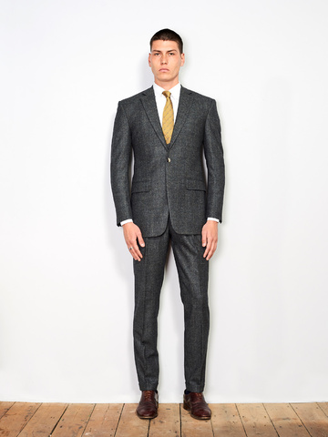 Grey Windowpane Wool