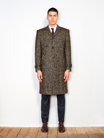 Brown Wool Alpaca Sligo Overcoat