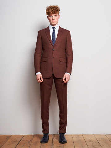 Wine Wool Cashmere Suit