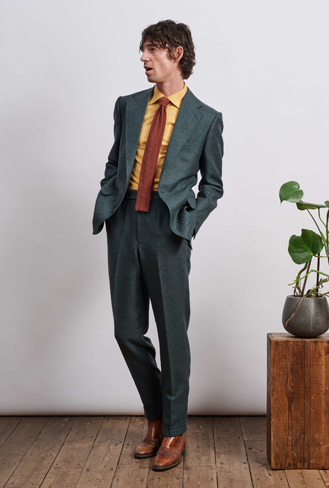 Turquoise Wool Linen