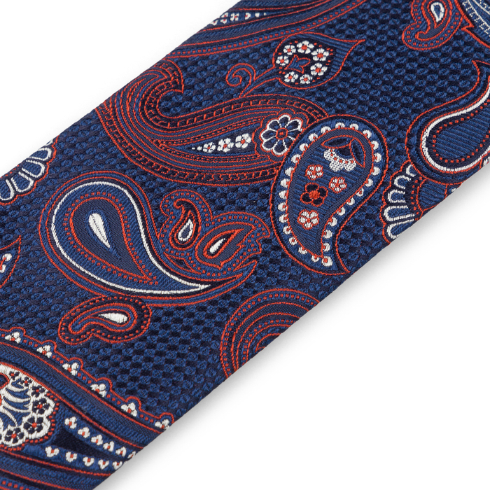 Navy Rust Paisley Tie