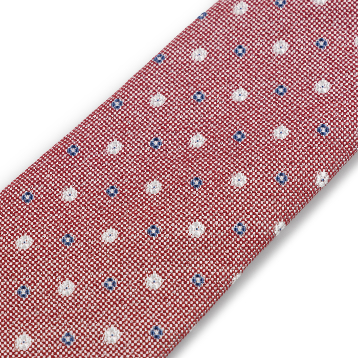 Pale Red Floral Silk Tie