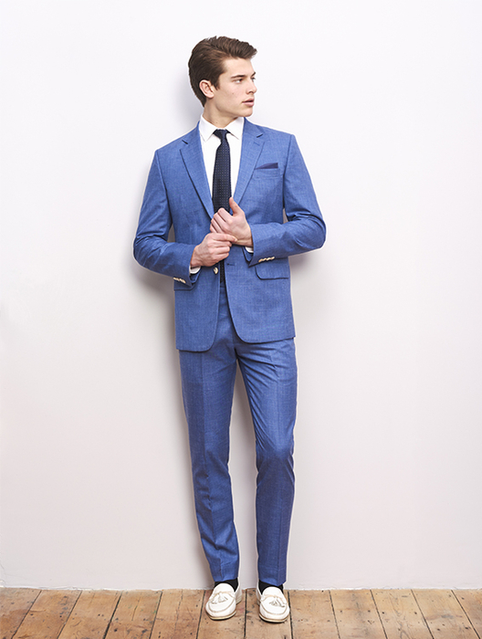 Blue Naturals Wool Silk Linen Suit