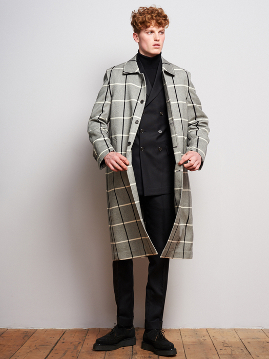 Check Tyrol Wool Overcoat