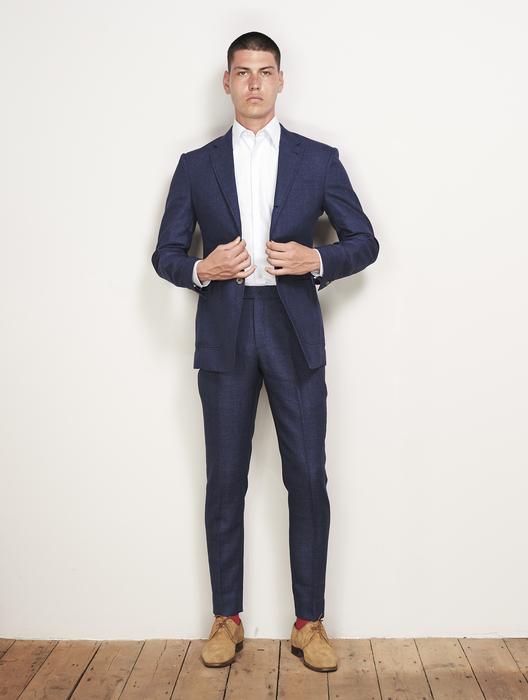 Navy Wool Linen