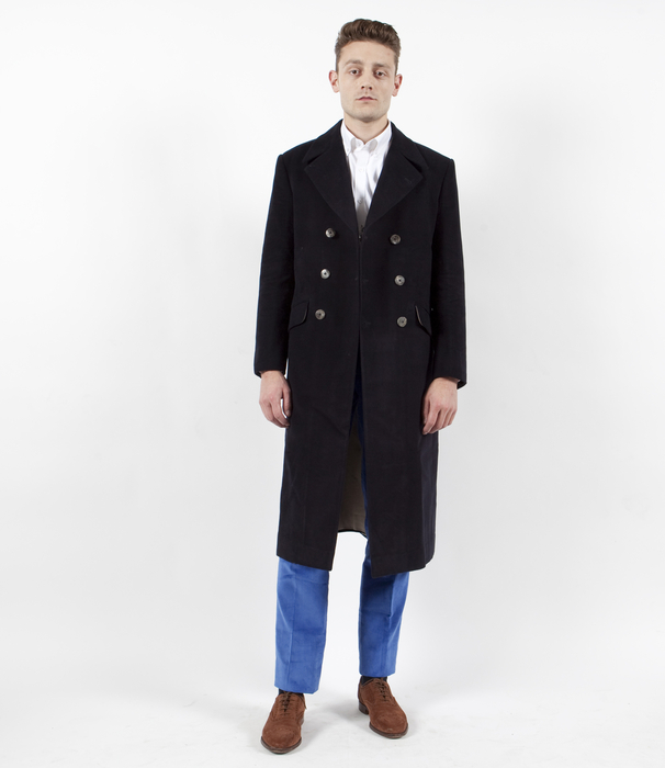 The Anton Overcoat: Navy Moleskin