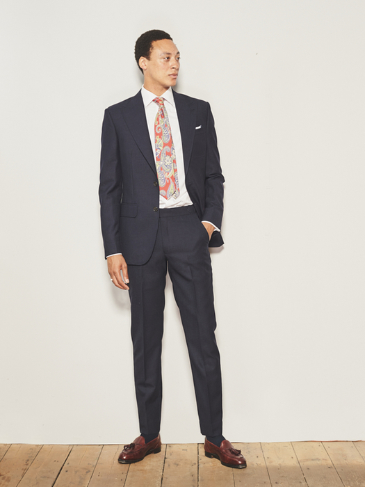 Navy High Twist Wool