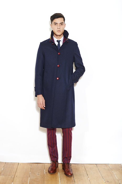 Navy Tyrol Wool Overcoat