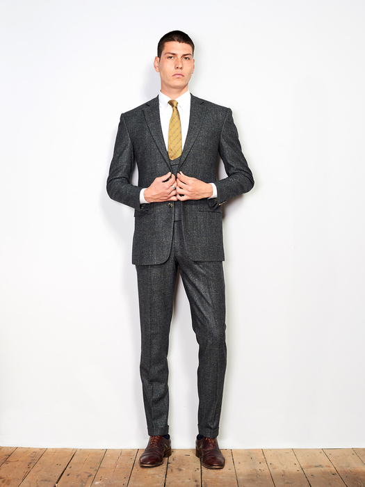 Grey Windowpane Wool