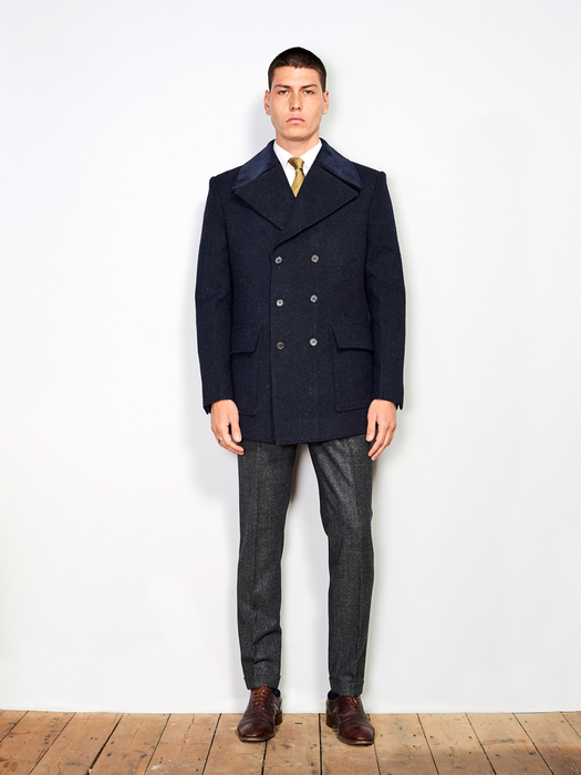 Navy Twill Lambs Wool Brutus Coat