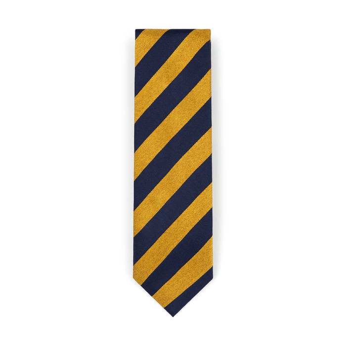 Gold Navy Stripe Silk Tie