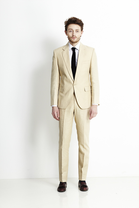 Beige Pure Linen Suit