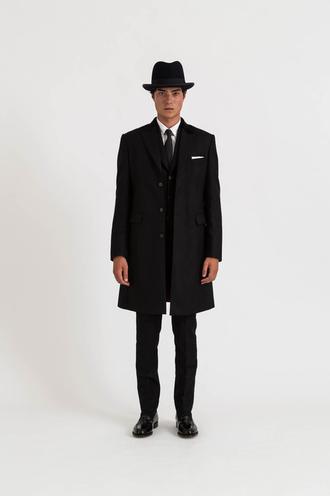 Black Wool Dreyfus Overcoat