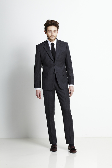 Grey Merino Wool Flannel Suit