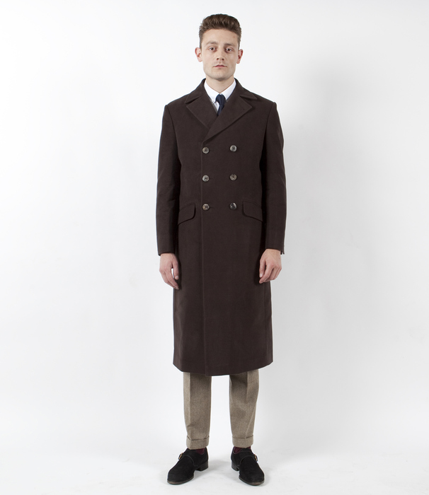 The Anton Overcoat: Brown Moleskin