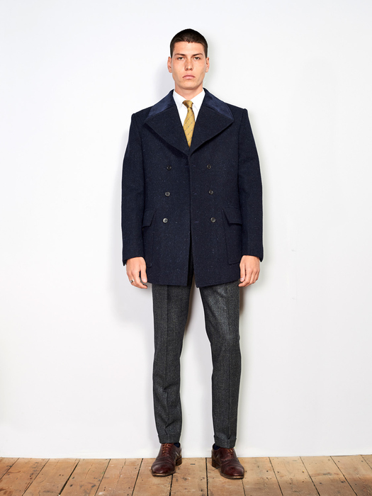 Navy Twill Lambs Wool Brutus Coat