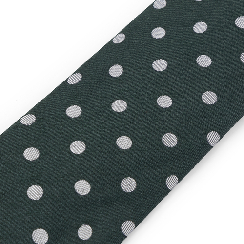 Green Polka Shantung Silk