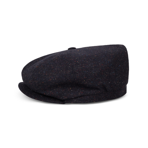 Navy Fleck Wool & Silk Baker Boy