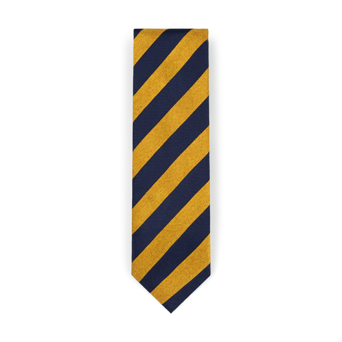 Gold Navy Stripe Silk Tie