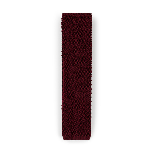 Burgundy Wool Knitted Tie