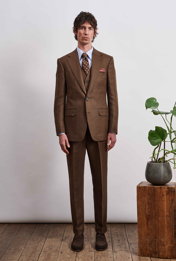 Image of Oak Herringbone Wopol Linen