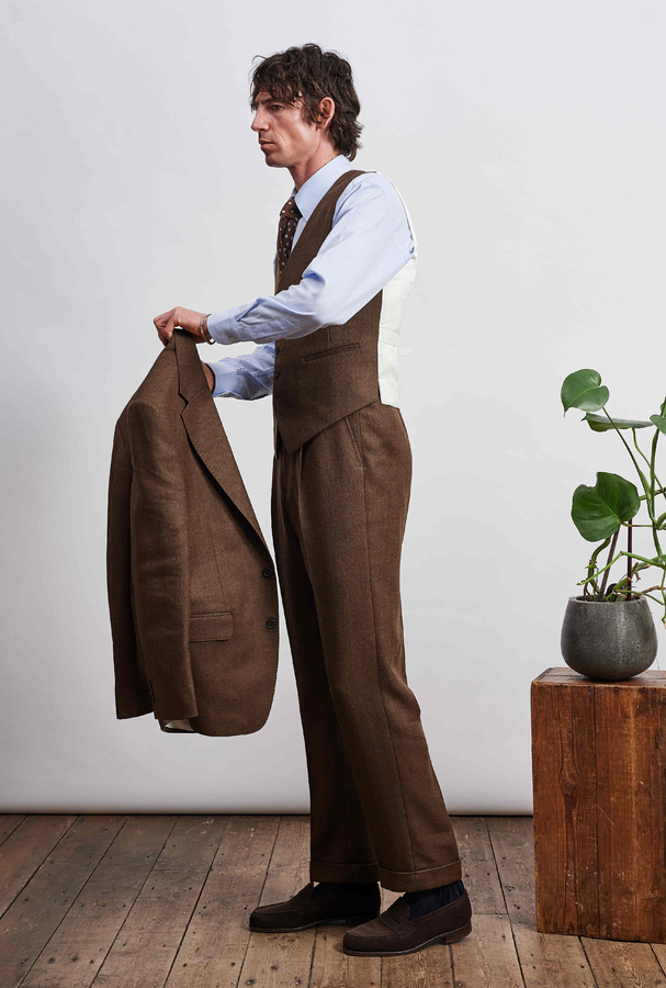 Image of Oak Herringbone Wopol Linen