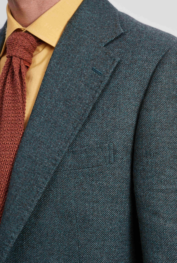 Image of Turquoise Wool Linen