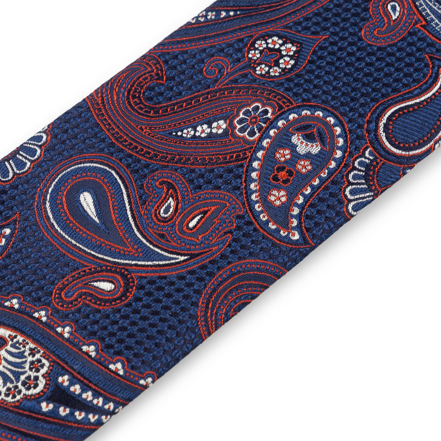 Image of Navy Rust Paisley Tie