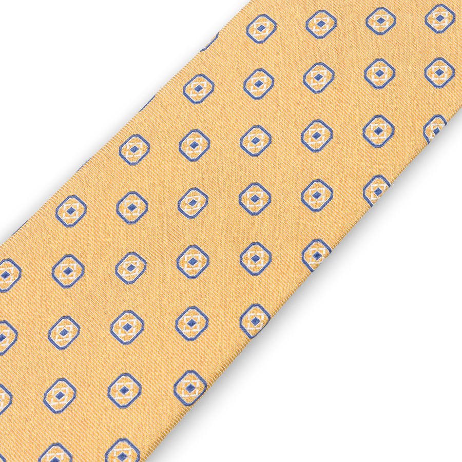 Image of Gold Motif Silk Tie