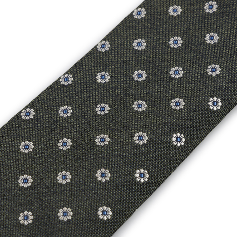 Image of Green Floral Silk Tie