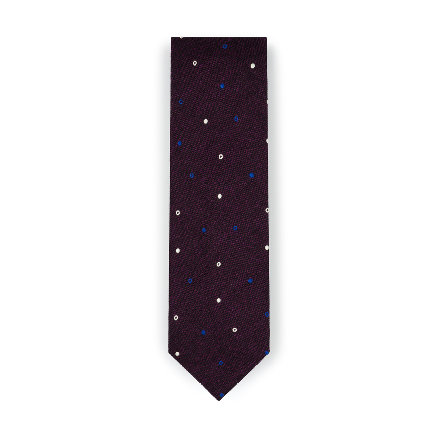 Purple Polka Silk Tie