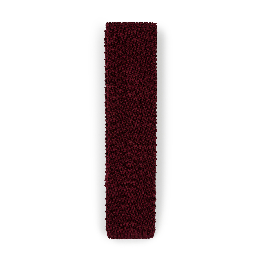 Burgundy Wool Knitted Tie