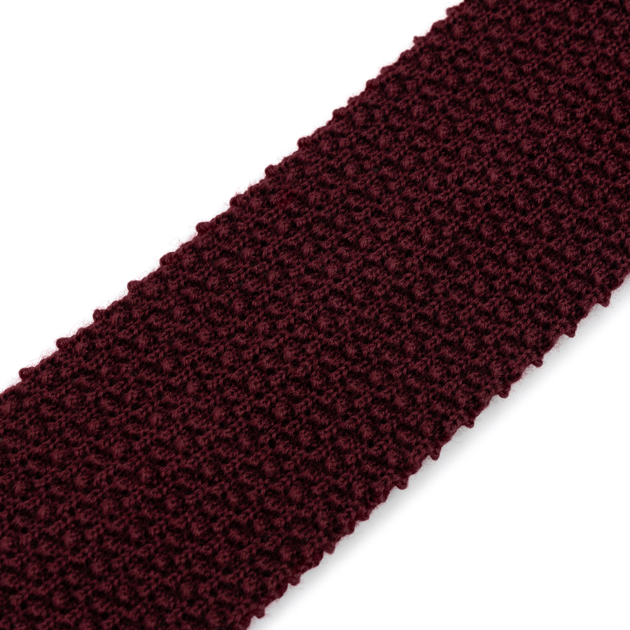Image of Burgundy Wool Knitted Tie