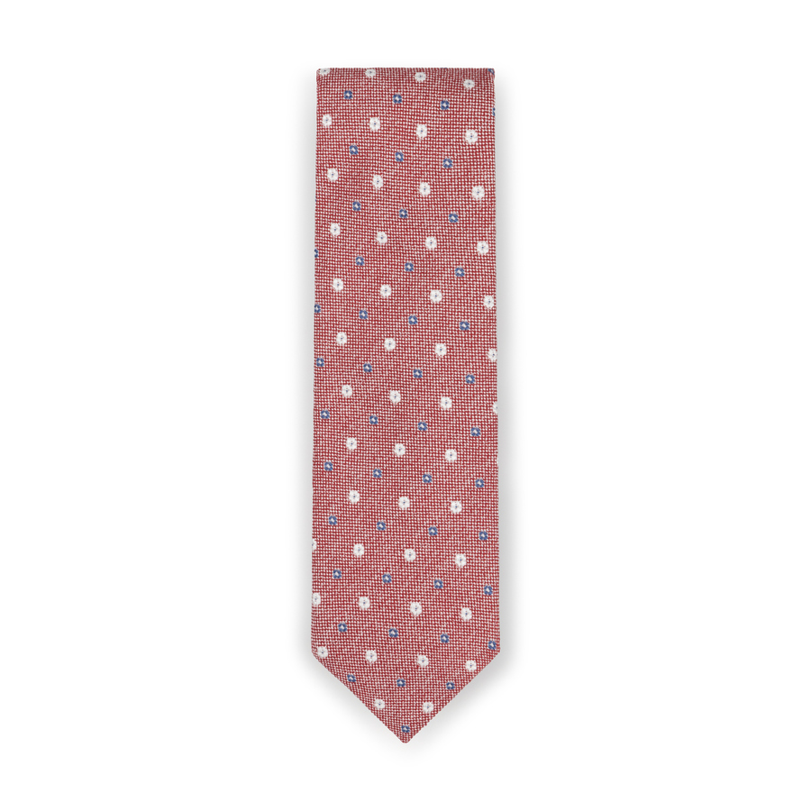 Pale Red Floral Silk Tie