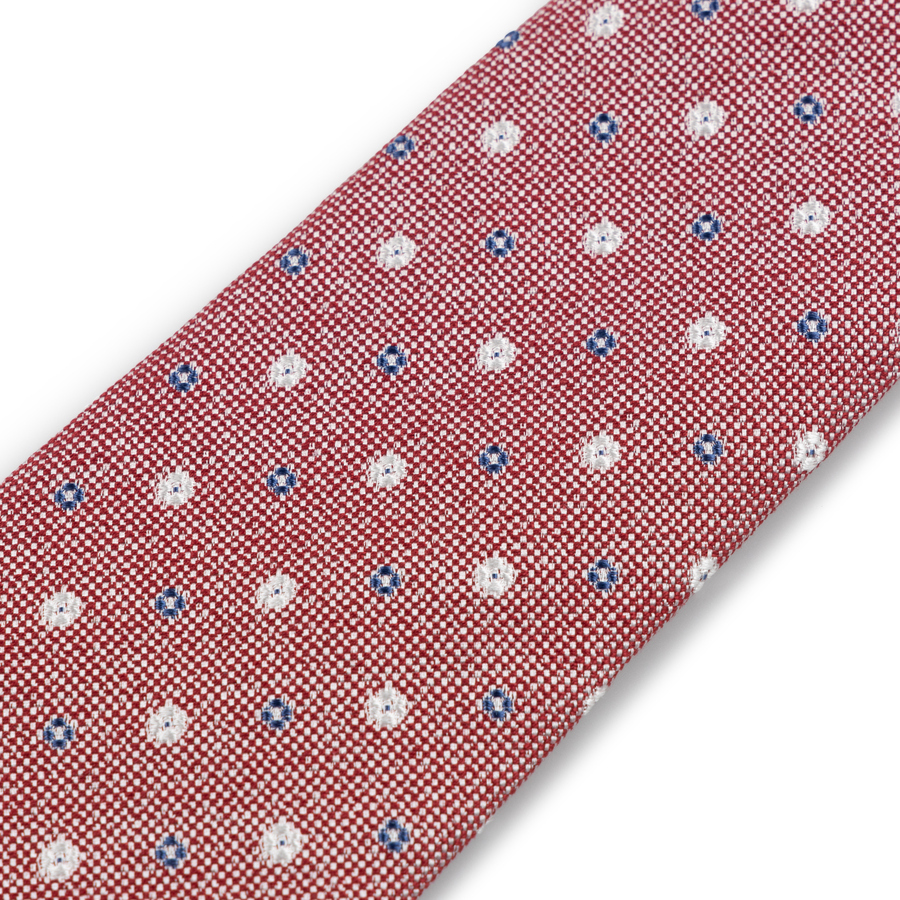 Image of Pale Red Floral Silk Tie