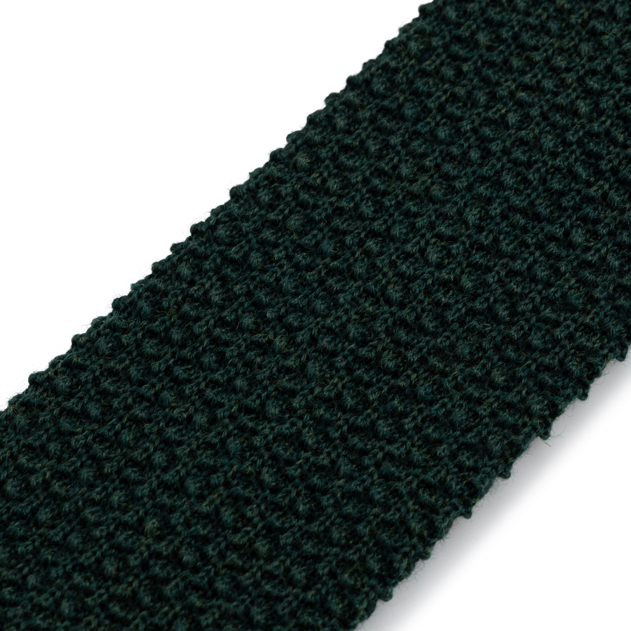 Image of Green Knitted Wool Tie