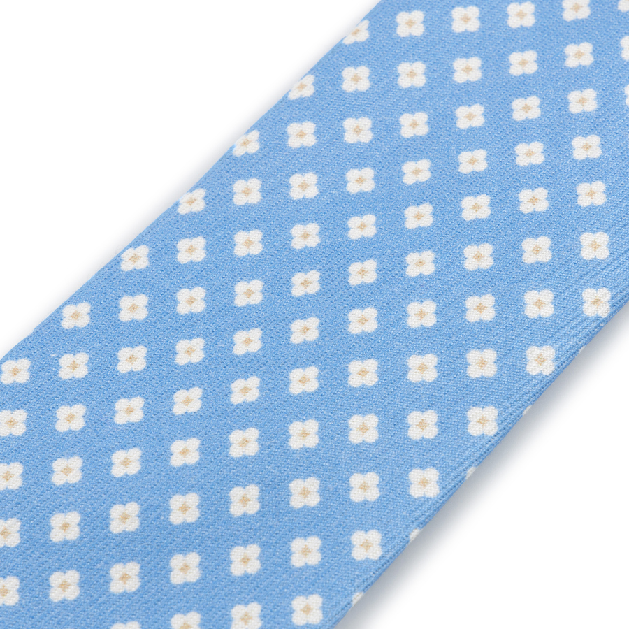Image of Light Blue Flower Silk Tie