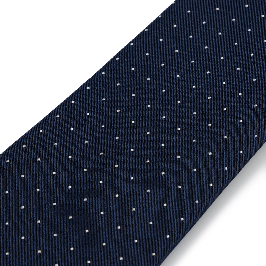 Image of Navy Dot Silk Tie