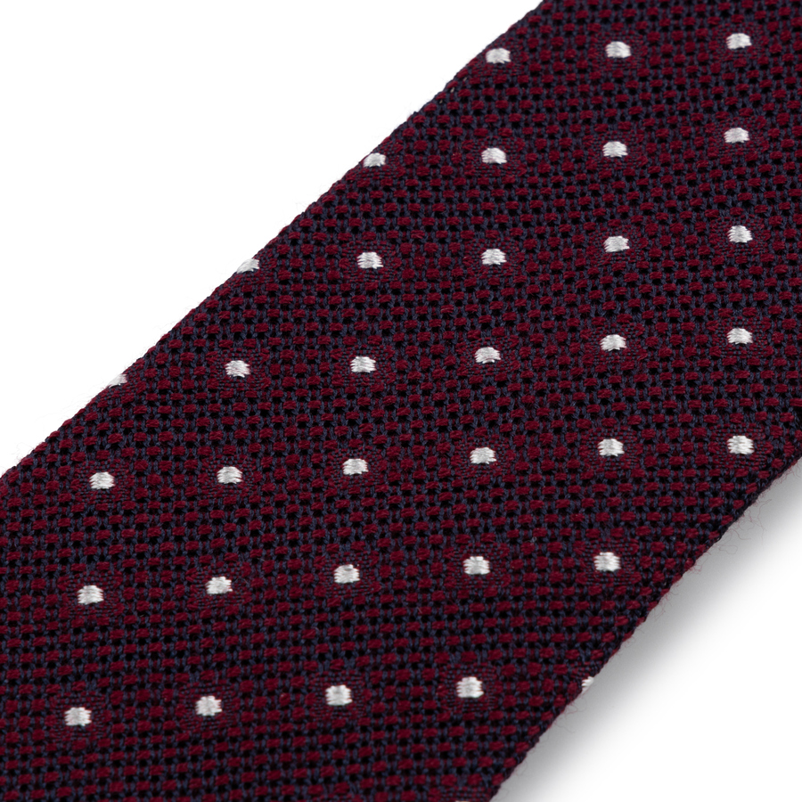 Image of Burgundy Spot Wool Silk Tie