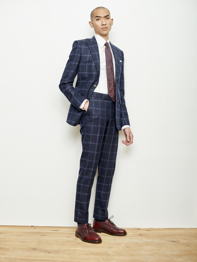 Image of Navy Windowpane Flannel