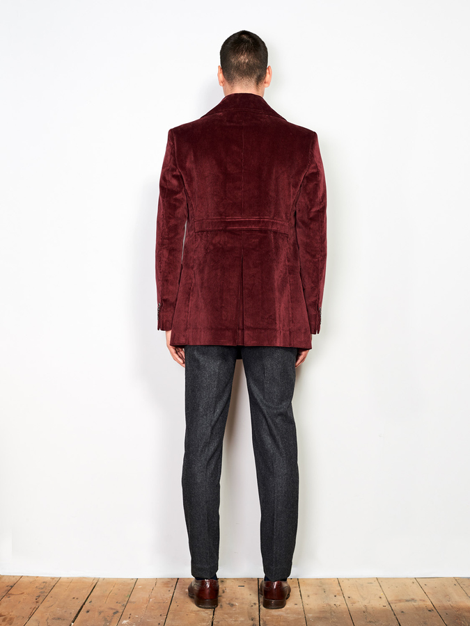 Image of Burgundy 8 Wale Cord Brutus Coat